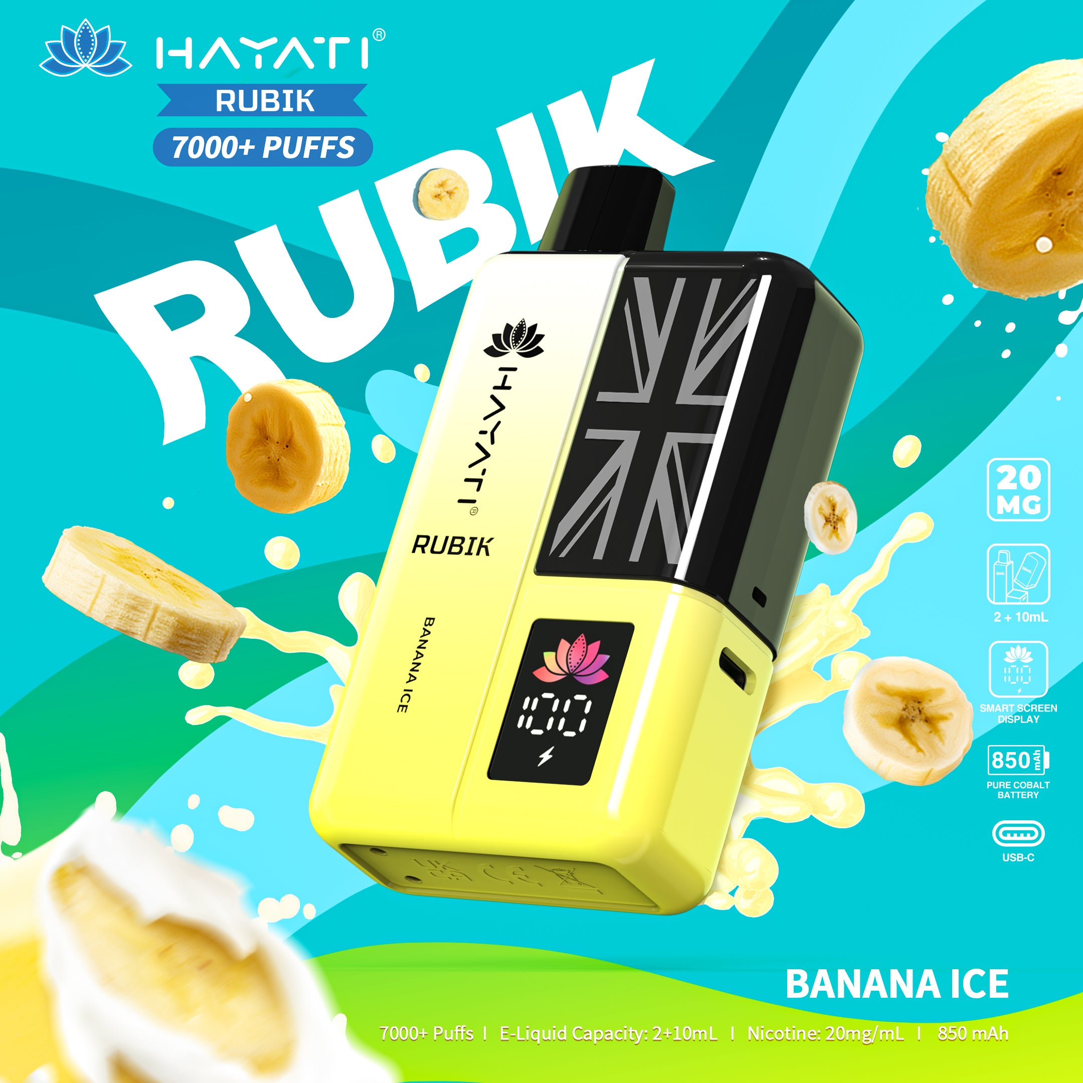 Hayati Rubik 7000+ Puff 20MG Disposable Vape | UAE Vapor